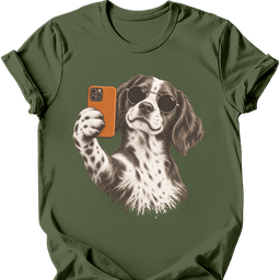 Brittany Spaniel Selfie Dog T Shirt Gift For Dog Lover