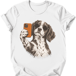 Brittany Spaniel Selfie Dog T Shirt Gift For Dog Lover