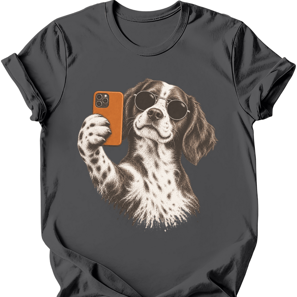 Brittany Spaniel Selfie Dog T Shirt Gift For Dog Lover