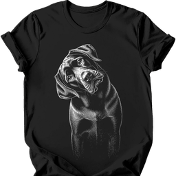 Chocolate Labrador Tilted Dog T Shirt Gift For Dog Lover