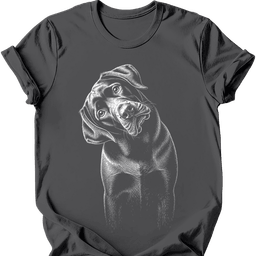 Chocolate Labrador Tilted Dog T Shirt Gift For Dog Lover