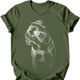 Chocolate Labrador Tilted Dog T Shirt Gift For Dog Lover