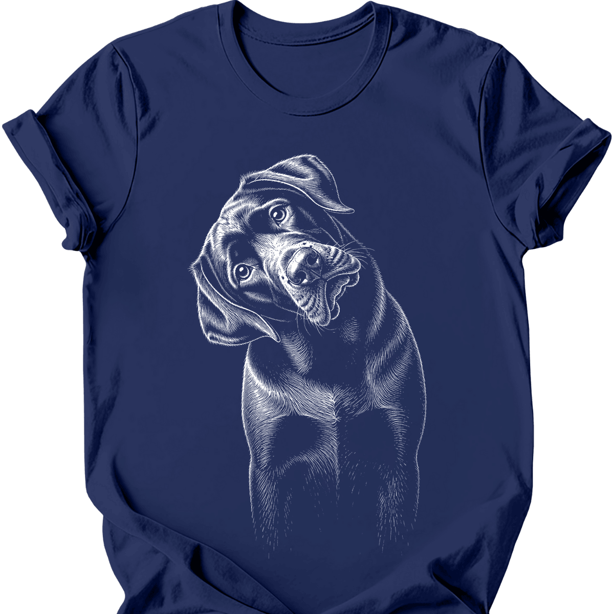 Chocolate Labrador Tilted Dog T Shirt Gift For Dog Lover