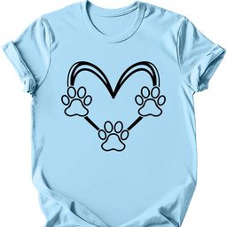 Dog Paw Heart T Shirt Gift For Dog Lover