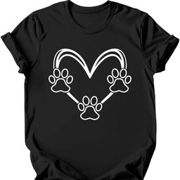 Dog Paw Heart T Shirt Gift For Dog Lover