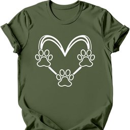 Dog Paw Heart T Shirt Gift For Dog Lover