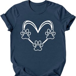 Dog Paw Heart T Shirt Gift For Dog Lover