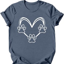Dog Paw Heart T Shirt Gift For Dog Lover