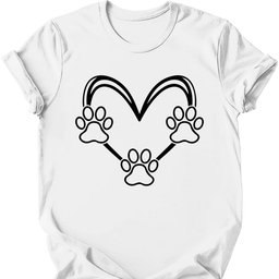 Dog Paw Heart T Shirt Gift For Dog Lover