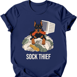 Doberman Sock Thief T Shirt Gift For Dog Lover