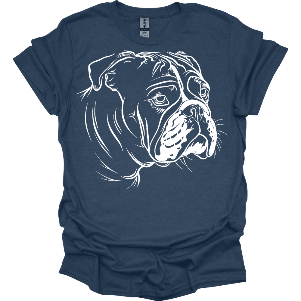 Bulldog Line Art T Shirt Gift For Dog Lover