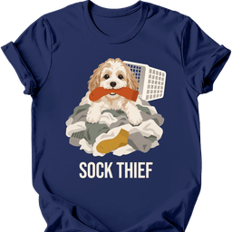 Cavachon Sock Thief T Shirt Gift For Dog Lover