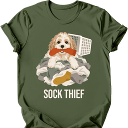 Cavachon Sock Thief T Shirt Gift For Dog Lover