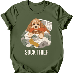 Cavapoo Sock Thief T Shirt Gift For Dog Lover