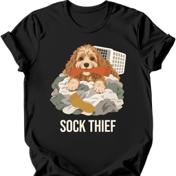 Cavapoo Sock Thief T Shirt Gift For Dog Lover