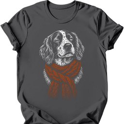 Brittany Spaniel Winter Dog T Shirt Gift For Dog Lover