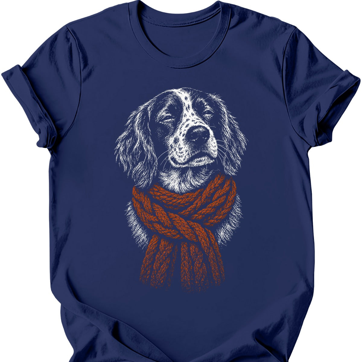 Brittany Spaniel Winter Dog T Shirt Gift For Dog Lover