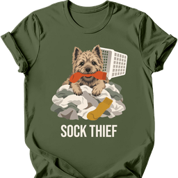 Cairn Terrier Sock Thief T Shirt Gift For Dog Lover