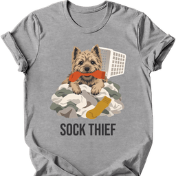 Cairn Terrier Sock Thief T Shirt Gift For Dog Lover