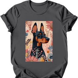 Doberman Boho Dog T Shirt Gift For Dog Lover