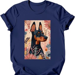 Doberman Boho Dog T Shirt Gift For Dog Lover