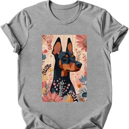 Doberman Boho Dog T Shirt Gift For Dog Lover