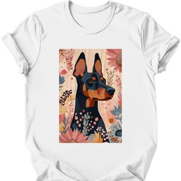 Doberman Boho Dog T Shirt Gift For Dog Lover
