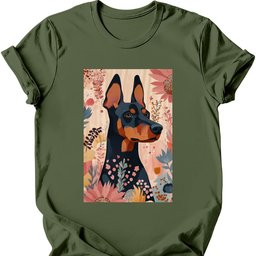 Doberman Boho Dog T Shirt Gift For Dog Lover