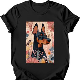 Doberman Boho Dog T Shirt Gift For Dog Lover