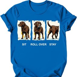 Chocolate Labrador Sit Roll Over Stay T Shirt Gift For Dog Lover
