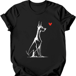 Doberman Sketch Dog T Shirt Gift For Dog Lover
