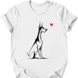 Doberman Sketch Dog T Shirt Gift For Dog Lover