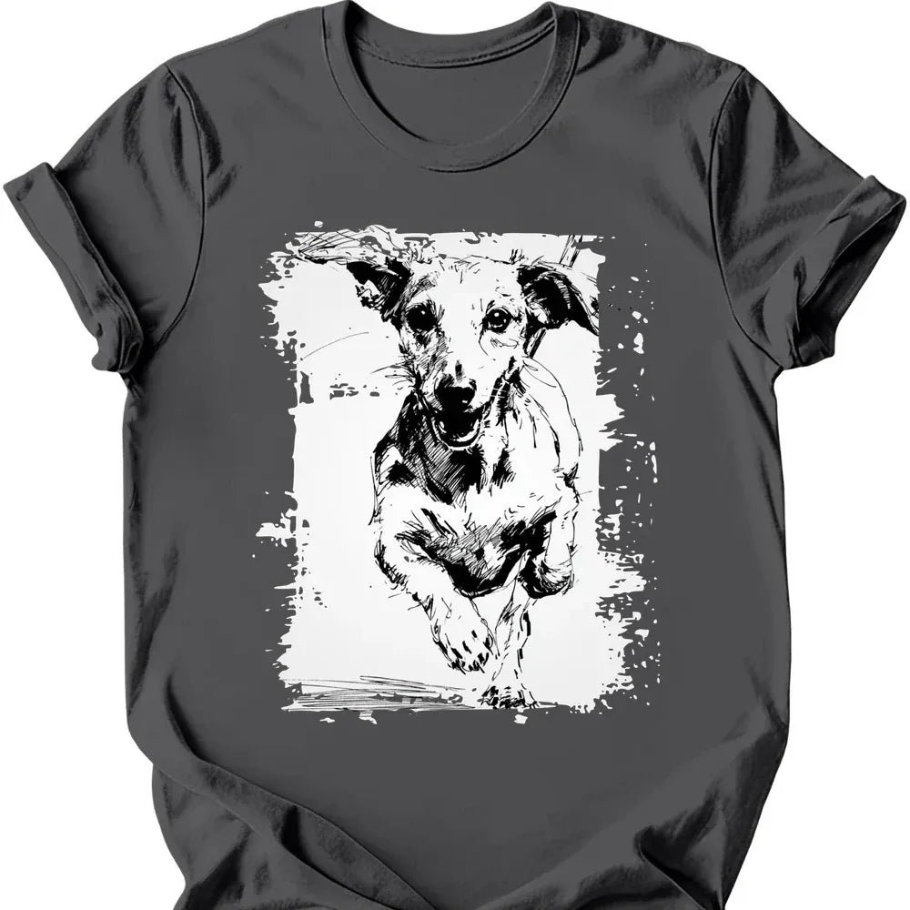 Dachshund Running Dog T Shirt Gift For Dog Lover