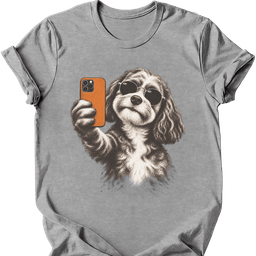 Cavapoo Selfie Dog T Shirt Gift For Dog Lover