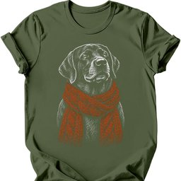 Chocolate Labrador Winter Dog T Shirt Gift For Dog Lover