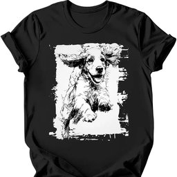 Cocker Spaniel Running Dog T Shirt Gift For Dog Lover