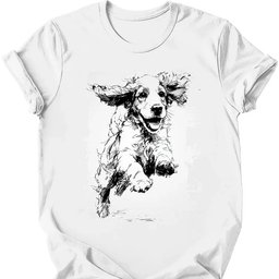 Cocker Spaniel Running Dog T Shirt Gift For Dog Lover