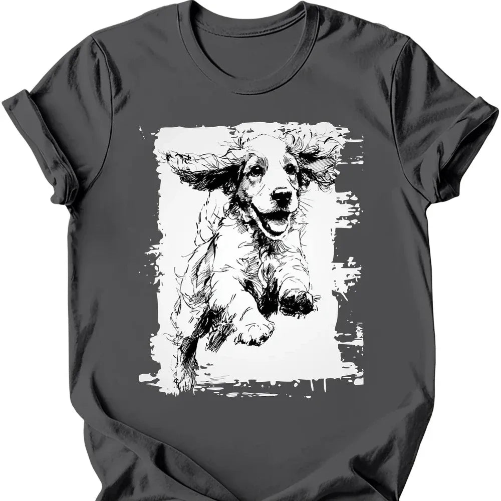 Cocker Spaniel Running Dog T Shirt Gift For Dog Lover