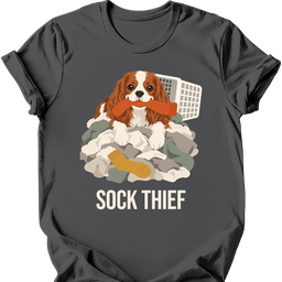 Cavalier King Charles Spaniel Sock Thief T Shirt Gift For Dog Lover