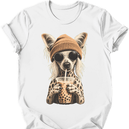 Chinese Crested Hipster Dog T Shirt Gift For Dog Lover