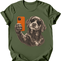 Chocolate Labrador Selfie Dog T Shirt Gift For Dog Lover