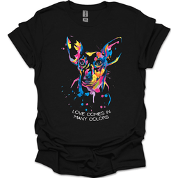 Dachshund Love Comes In Many Colors T Shirt Gift For Dog Lover
