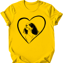 Cavalier King Charles Spaniel Heart Dog T Shirt Gift For Dog Lover