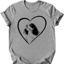 Cavalier King Charles Spaniel Heart Dog T Shirt Gift For Dog Lover