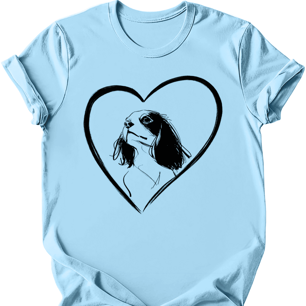 Cavalier King Charles Spaniel Heart Dog T Shirt Gift For Dog Lover