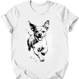 Chihuahua Running Dog T Shirt Gift For Dog Lover