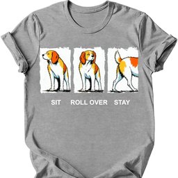 Brittany Spaniel Sit Roll Over Stay T Shirt Gift For Dog Lover