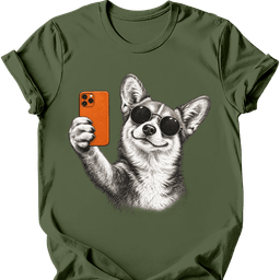 Corgi Selfie Dog T Shirt Gift For Dog Lover