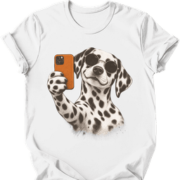 Dalmatian Selfie Dog T Shirt Gift For Dog Lover
