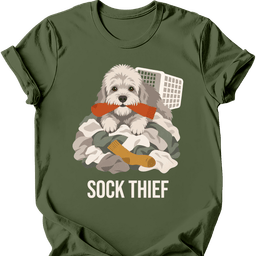 Dandie Dinmont Terrier Sock Thief T Shirt Gift For Dog Lover